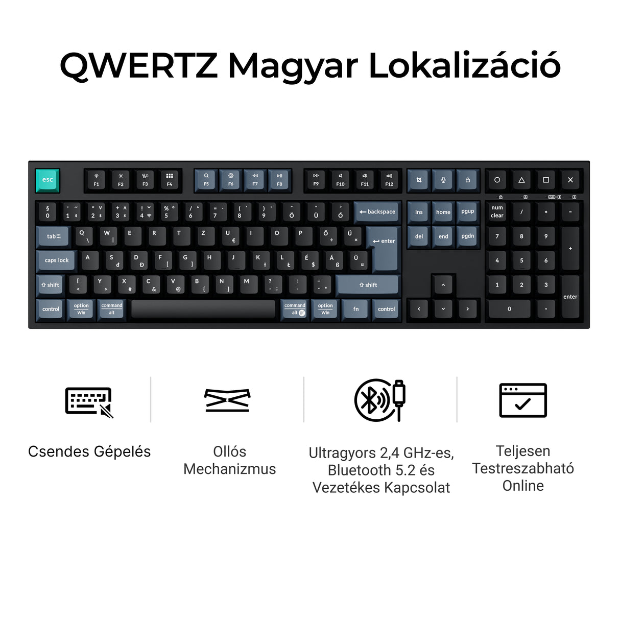 Keychron B36 vezeték nélküli mechanikus billentyűzet