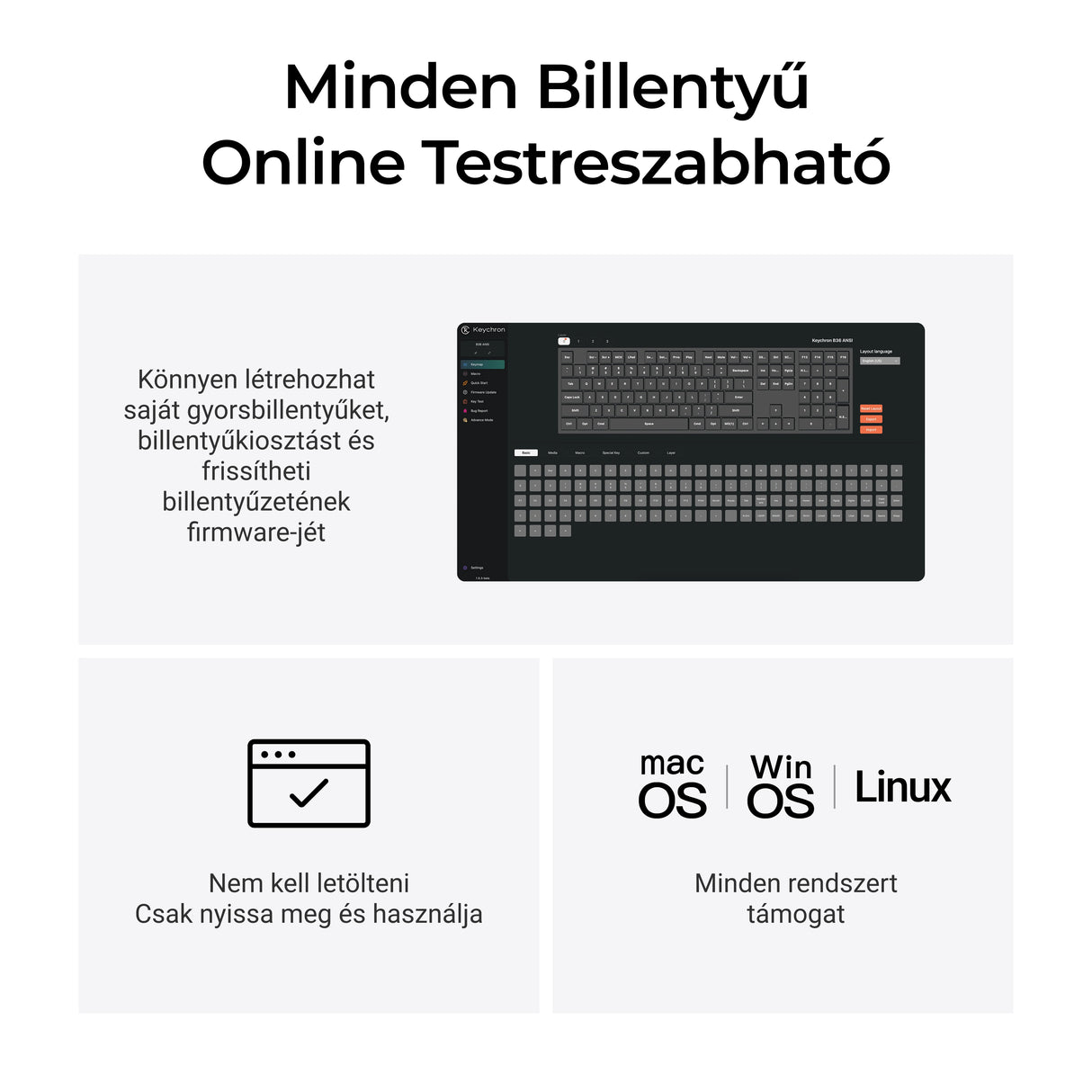 Keychron B36 vezeték nélküli mechanikus billentyűzet