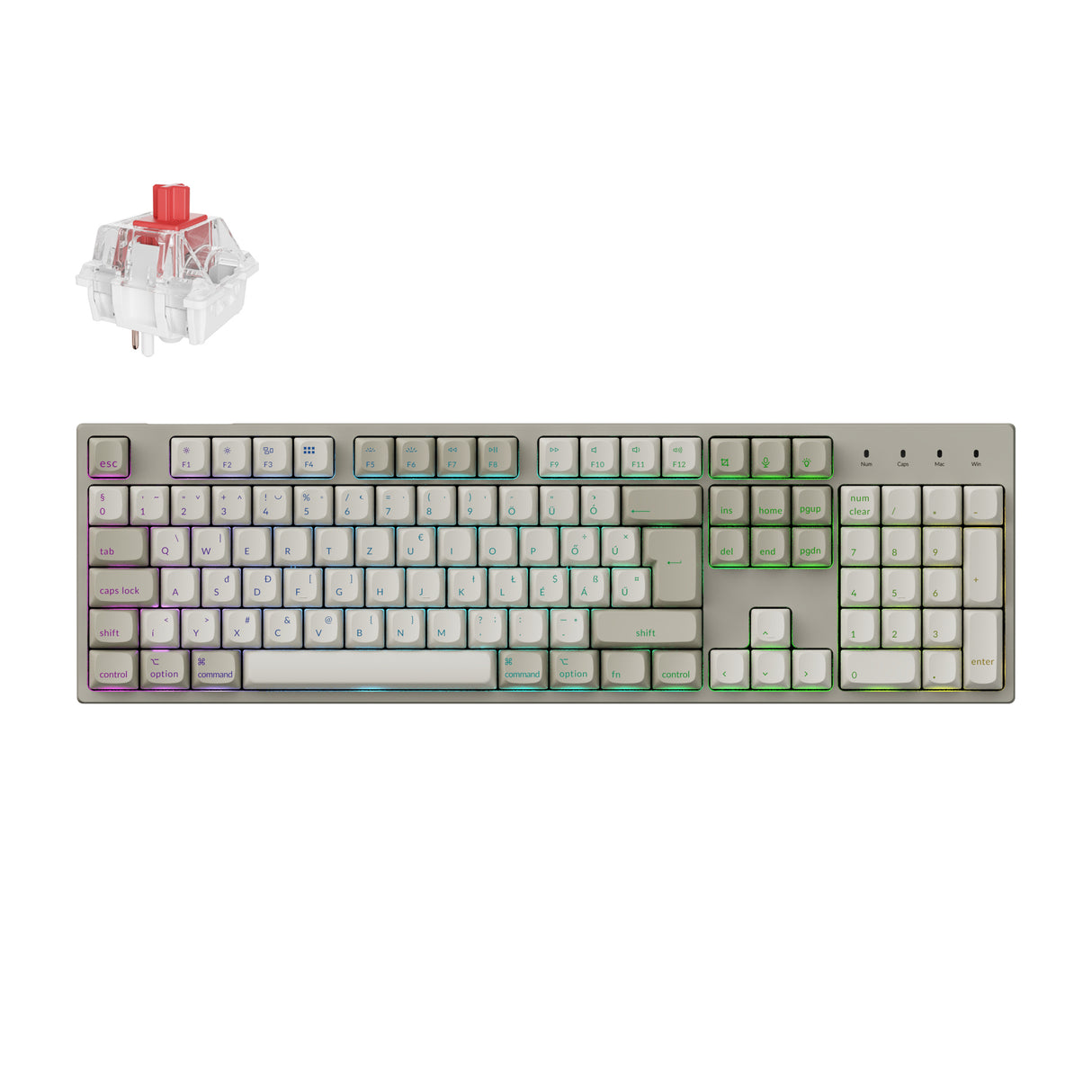 Keychron C2 Pro 8K QMK testreszabható vezetékes billentyűzet