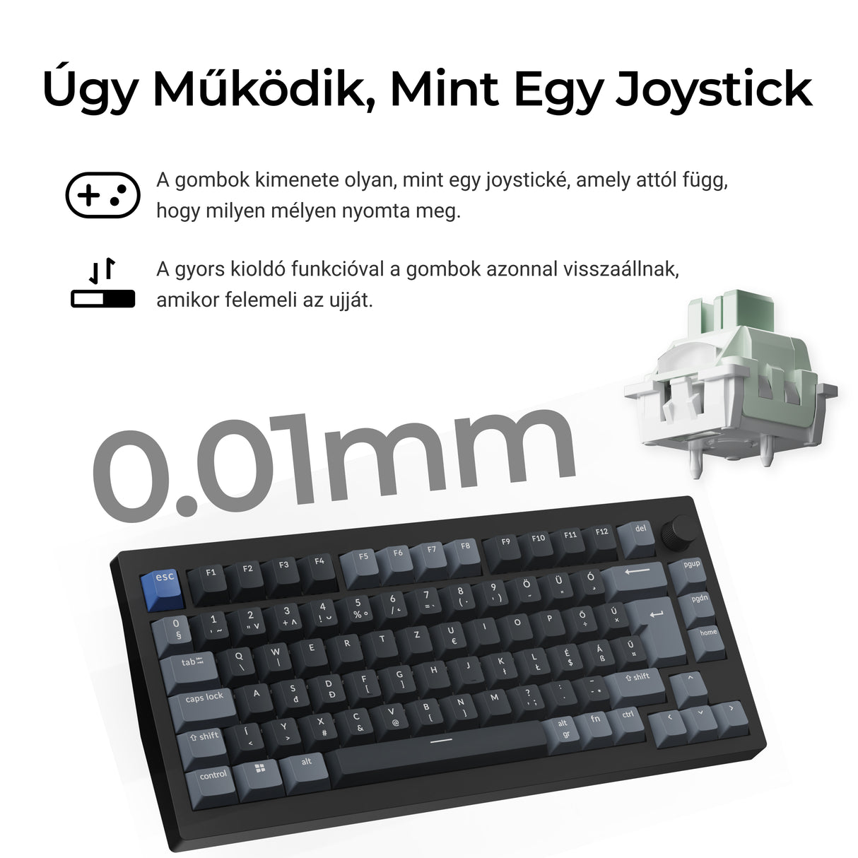 Keychron J8 HE 8K mágneses kapcsolós billentyűzet