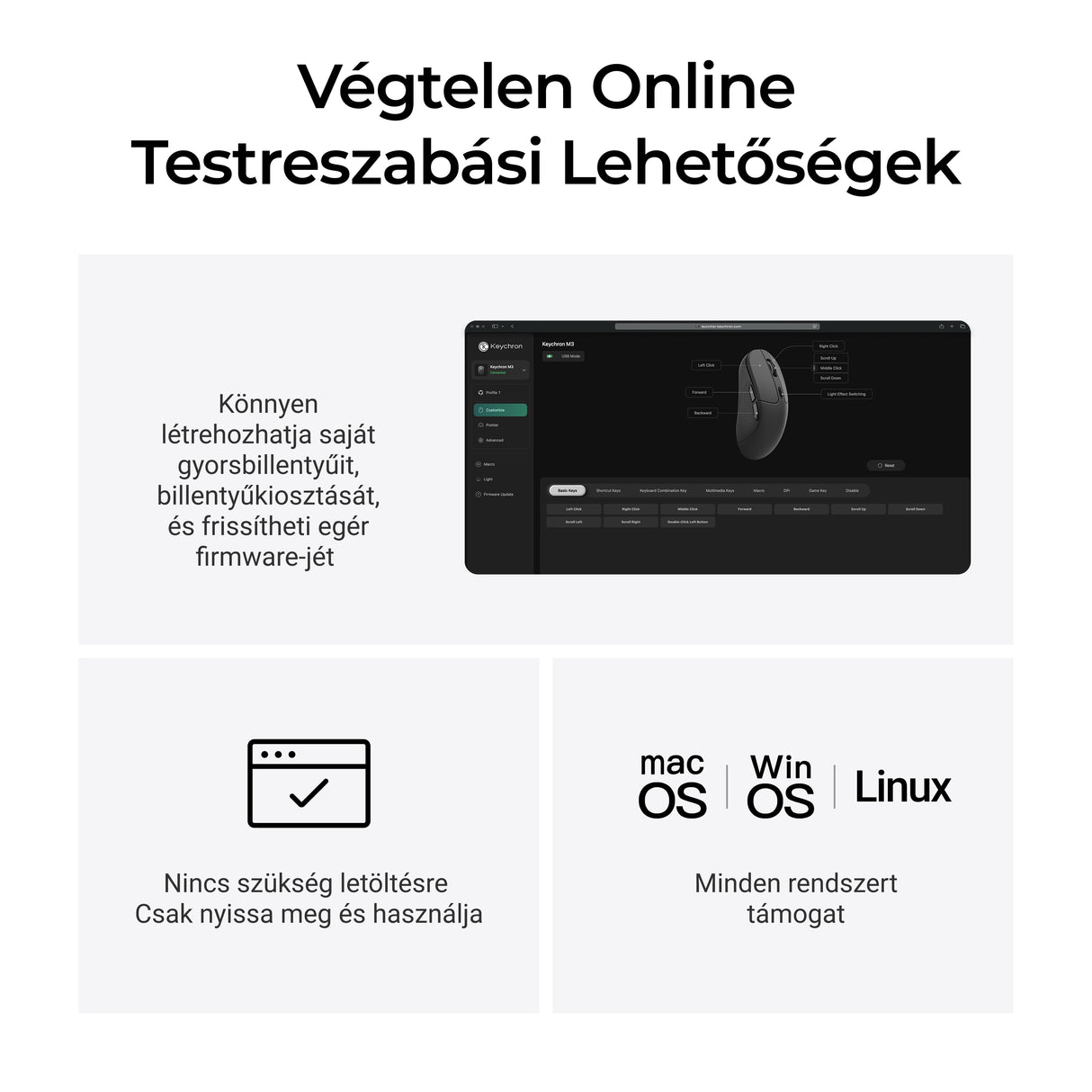 Keychron M3 vezeték nélküli egér