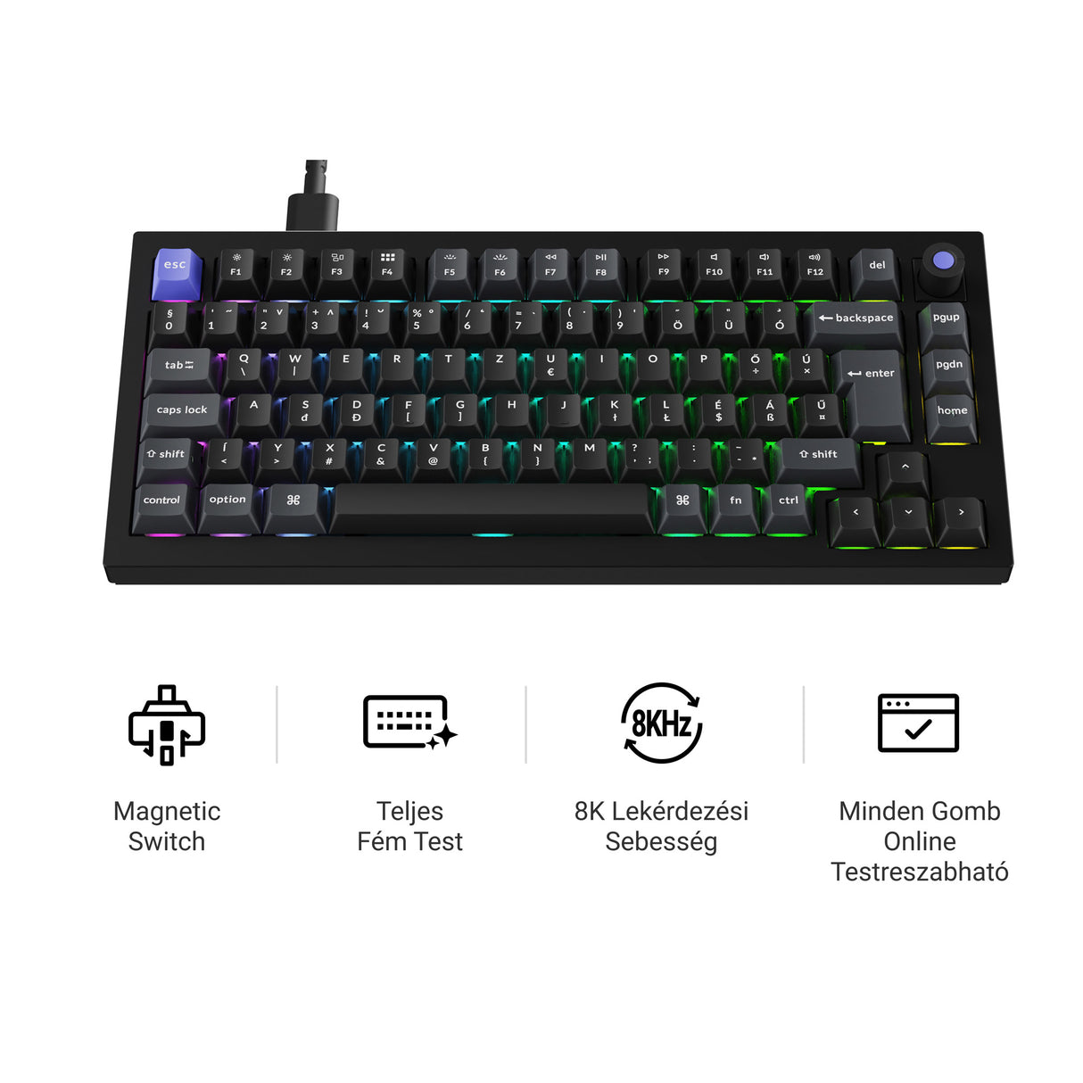 Keychron Q1 HE 8K mágneskapcsolós mechanikai billentyűzet