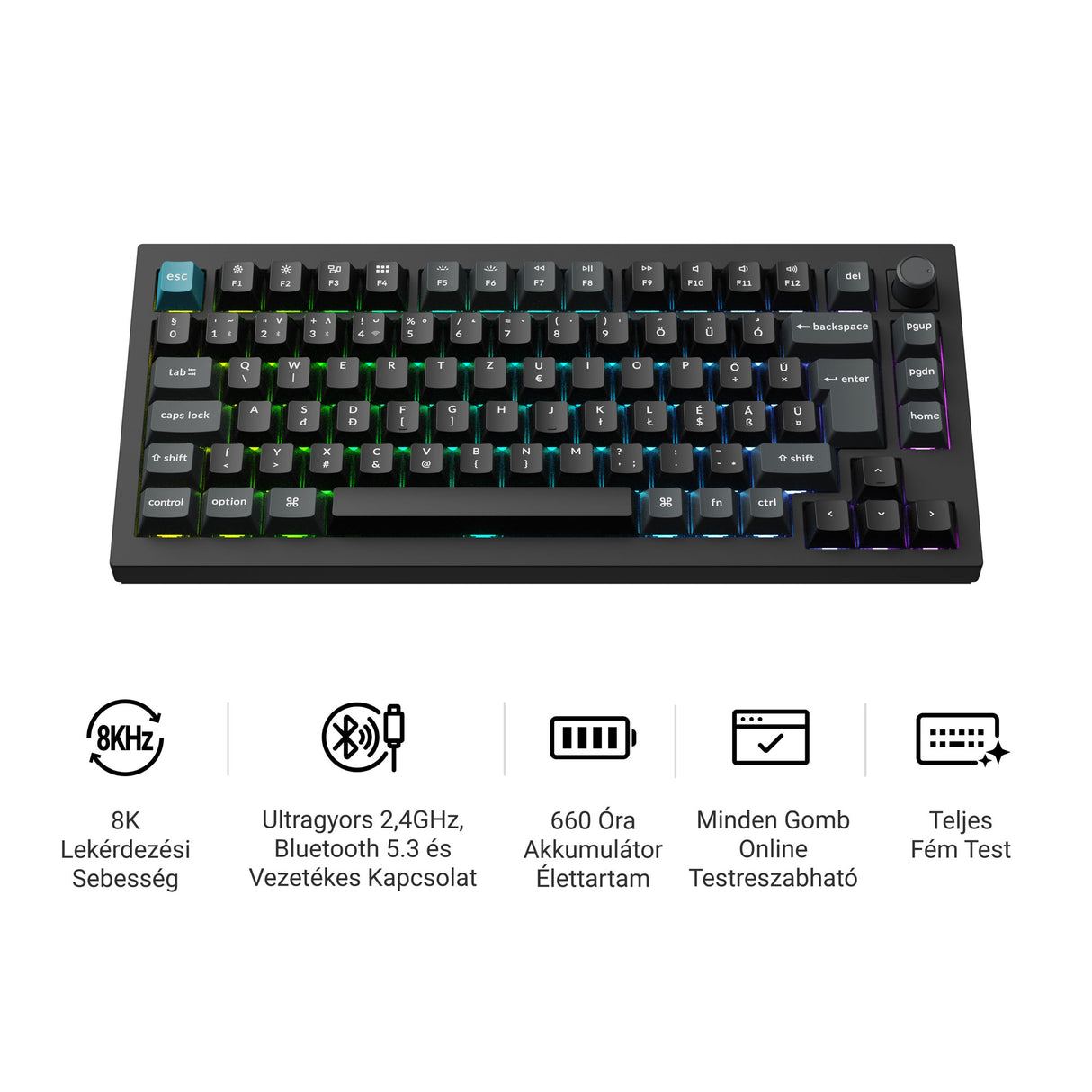 Keychron Q1 Ultra 8K vezeték nélküli testreszabható mechanikus billentyűzet