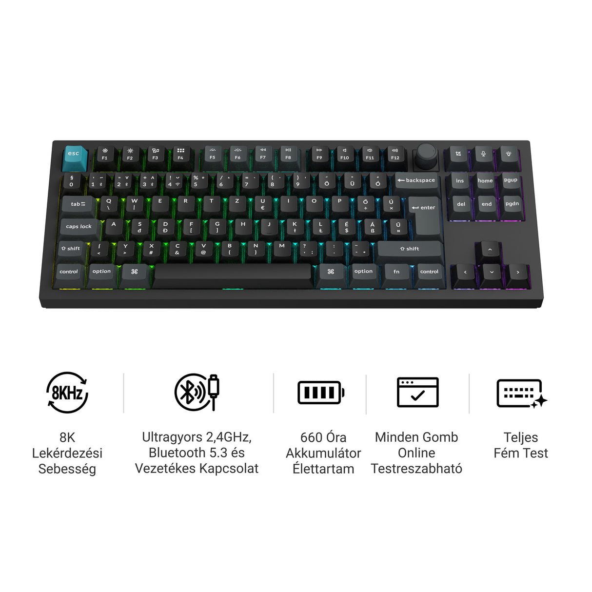 Keychron Q3 Ultra 8K vezeték nélküli testreszabható mechanikus billentyűzet