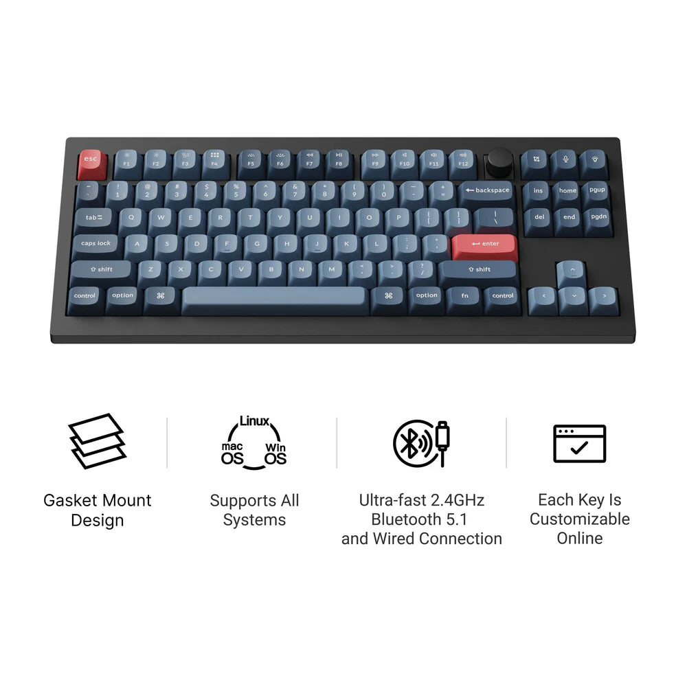 Keychron V3 Max QMK/VIA testreszabható vezeték nélküli mechanikus billentyűzet