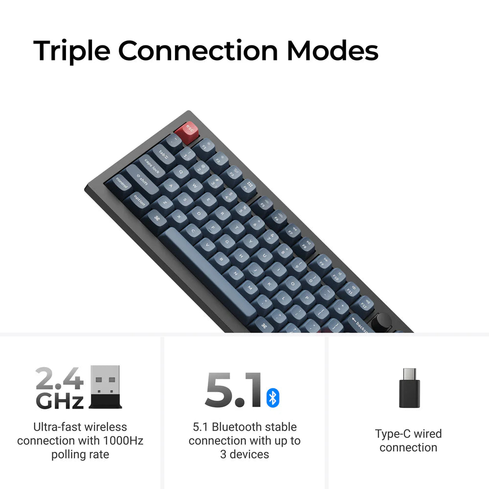 Keychron V3 Max QMK/VIA testreszabható vezeték nélküli mechanikus billentyűzet