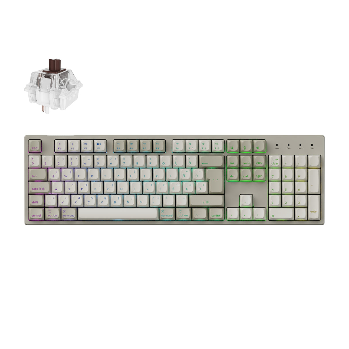 Keychron C2 Pro 8K QMK testreszabható vezetékes billentyűzet