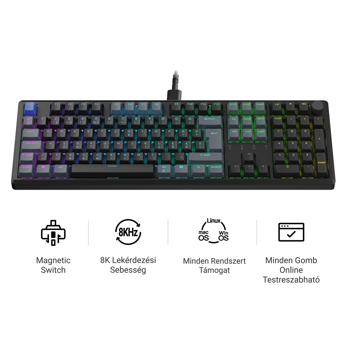Keychron J5 HE 8K mágneskapcsolós mechanikus billentyűzet