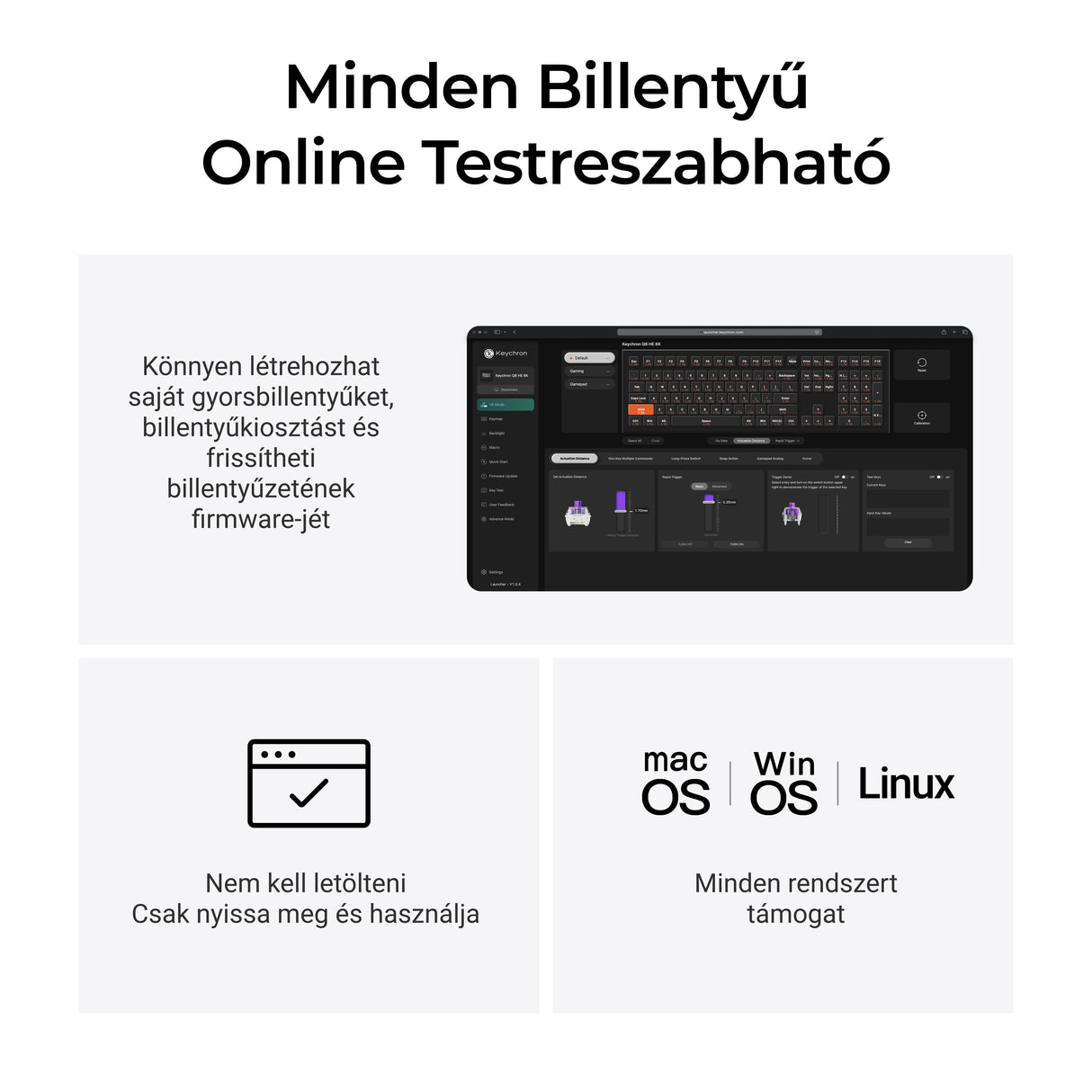 Keychron J5 HE 8K mágneskapcsolós mechanikus billentyűzet