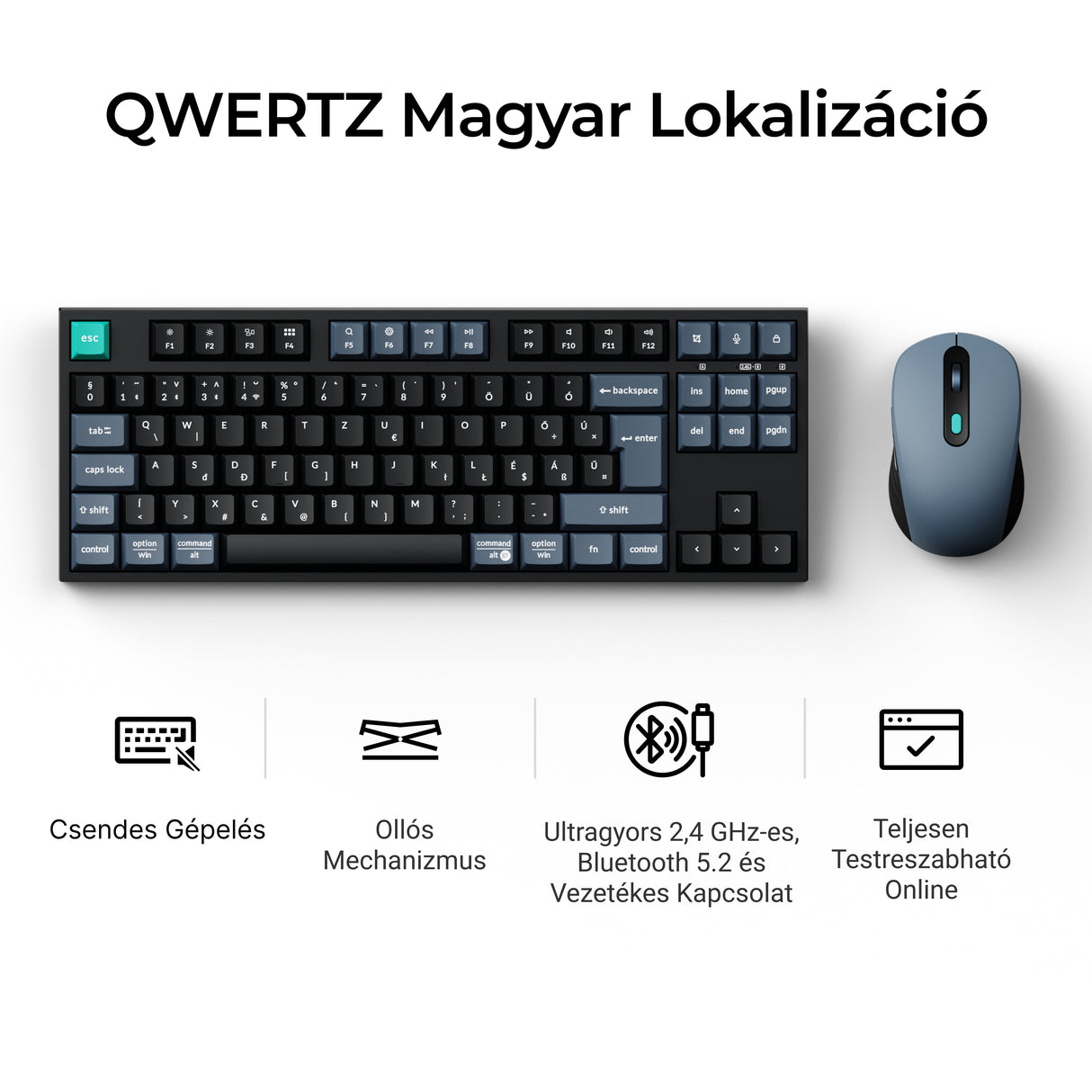Keychron B33 billentyűzet és BM25 egér vezeték nélküli szett