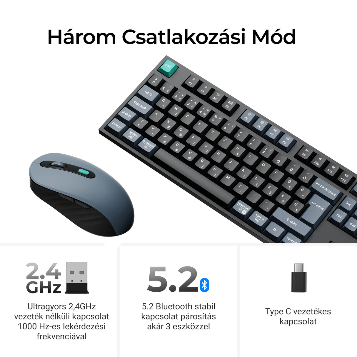 Keychron B33 billentyűzet és BM25 egér vezeték nélküli szett
