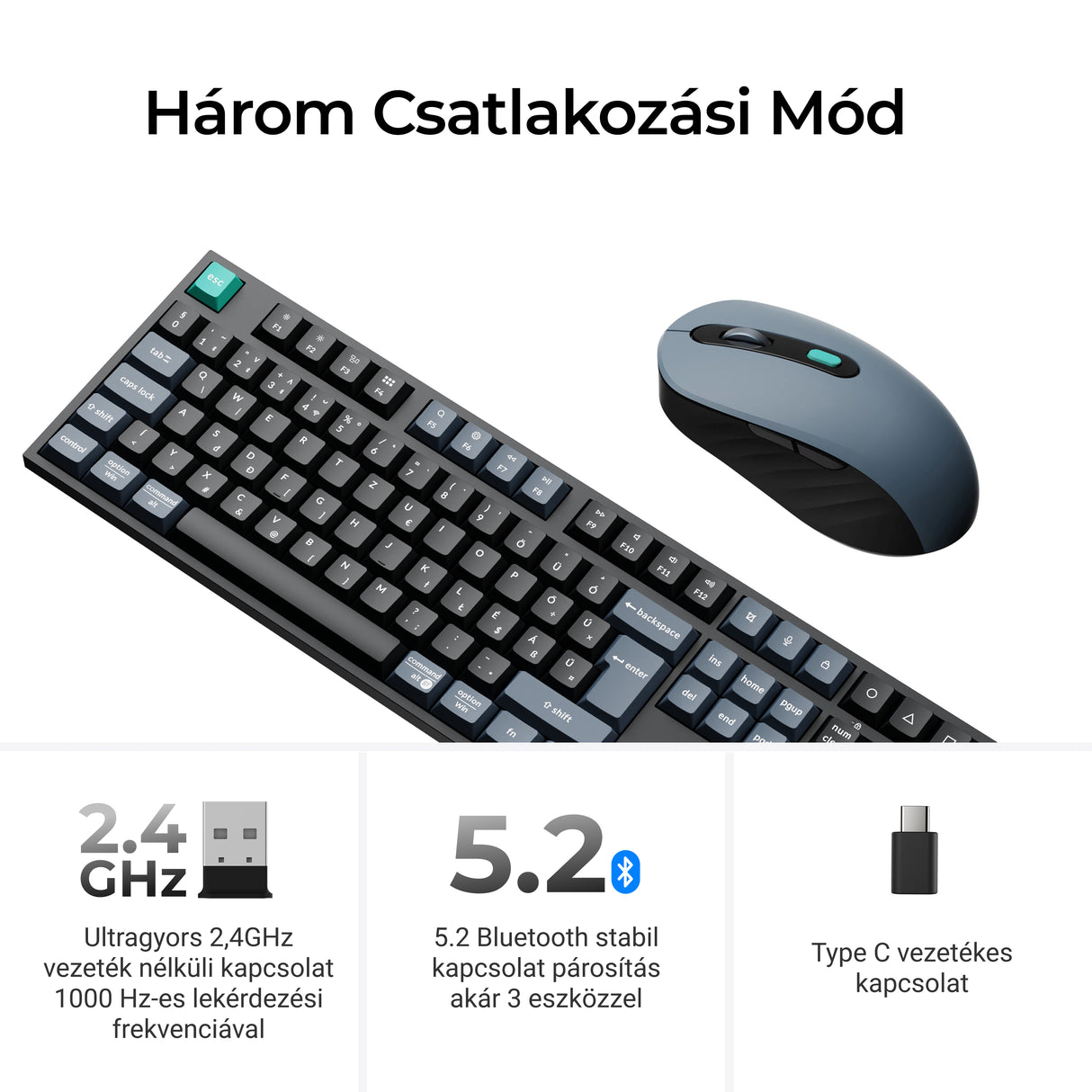 Keychron B36 billentyűzet és BM25 egér vezeték nélküli szett