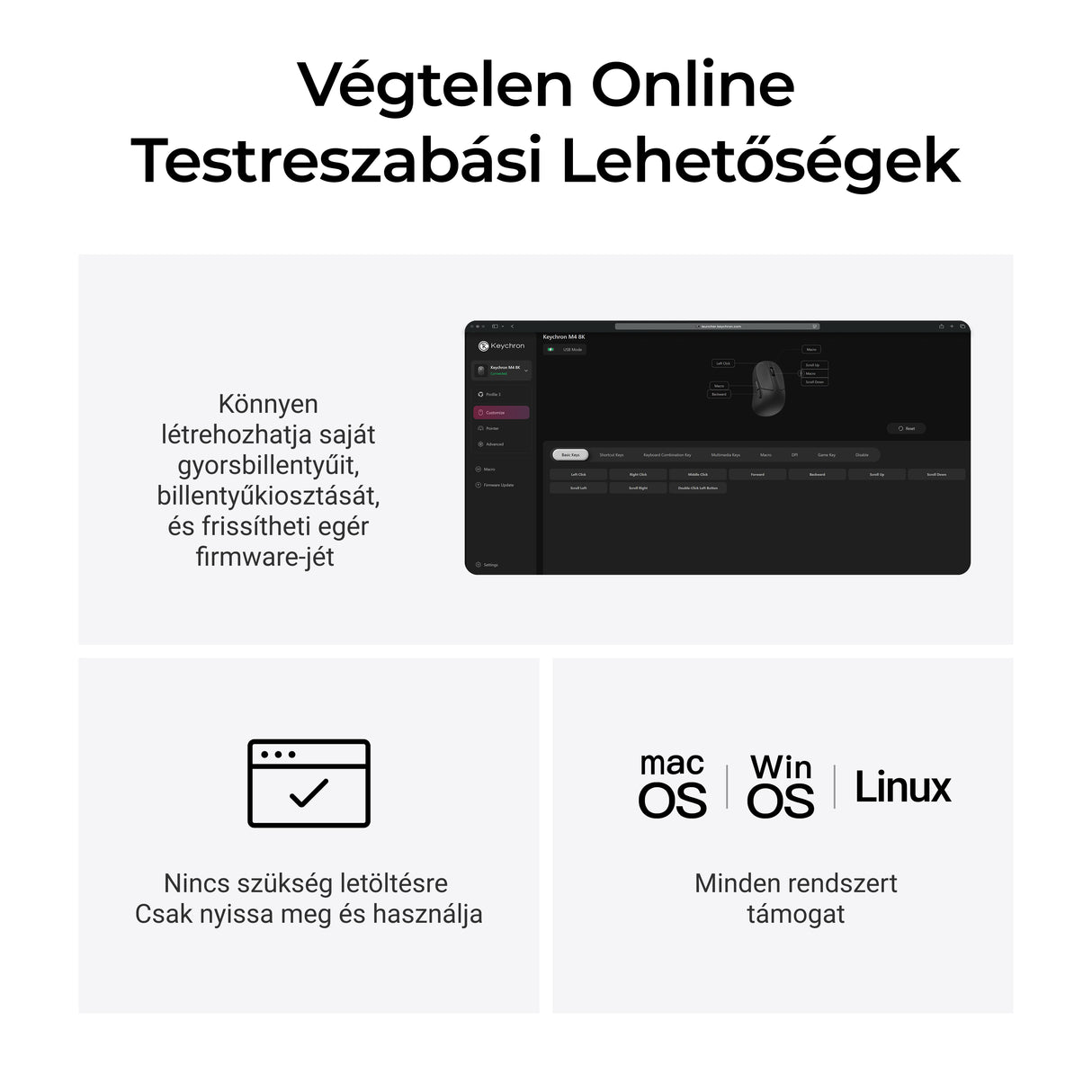 Keychron M4 vezeték nélküli egér