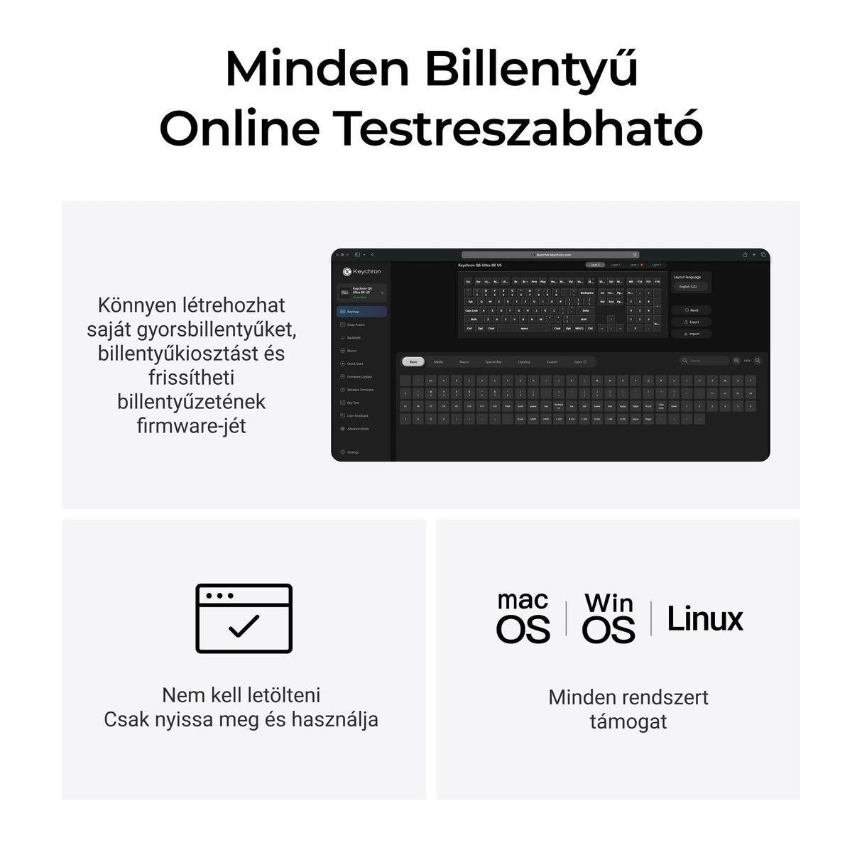 Keychron Q6 Ultra 8K vezetéknélküli testreszabható mechanikus billentyűzet