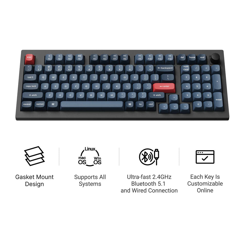 Keychron V5 Max QMK/VIA testreszabható vezeték nélküli mechanikus billentyűzet